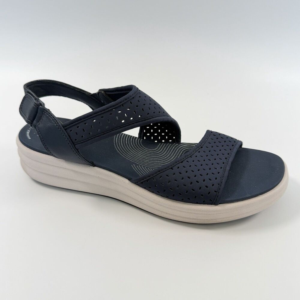 Clarks Cloudsteppers Drift Fern Women's Sandals Adjustable Strap Blue Size 11